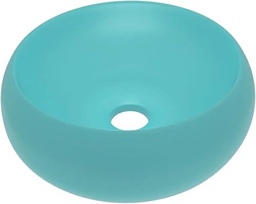 vidaXL Lavandino Lusso Rotondo Lavello per Bagno Lavabo per Toilette Sanitari Prodotti per Bagno Vaschetta Bianco Opaco 40x15 cm in Ceramica - Honorern