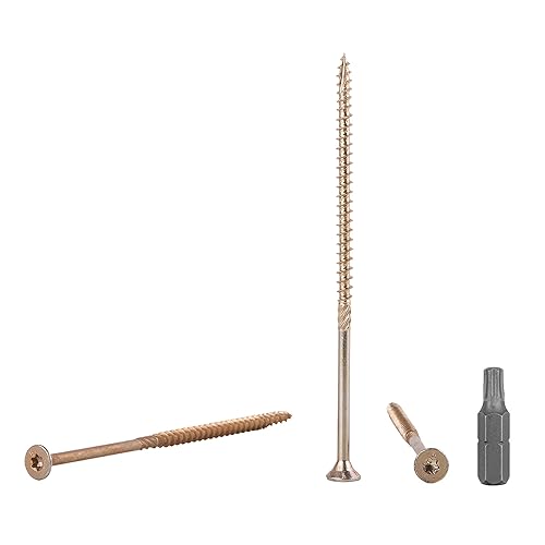 Confezione da 150 viti per legno in acciaio zincato giallo 5,0 x 120 mm, testa Torx, tipo 17, testa svasata, viti per legno e truciolato - Honorern