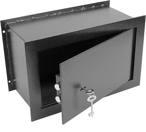 Cassaforte di Sicurezza Incasso in Acciaio Armadi di Sicurezza con Chiavi 26x15x18cm Nero - Honorern