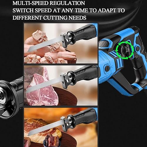 Seghetto elettrico per macellaio, sega per carne, sega per carne alternativa, regolabile a 6 velocità, 900 W/1050 W/1300 W, per uso commerciale e domestico - Honorern