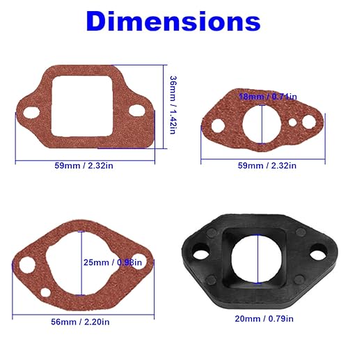 ZAMDOE Kit guarnizioni carburatore GCV160 per Honda GCV135 GCV160 GCV190 GSV190 GX100 HRS216 HRT216 HRB216 HRR216 HRZ216 Tosaerba 16221-883-800 16212-ZL8-000 16228-ZL8-000,16211-ZL8 - Honorern