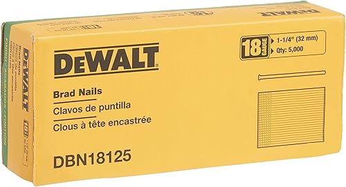 DEWALT Chiodi a testa tonda, resistenti, 18 GA, 3,8 cm, confezione da 5000 (DBN18125) - Honorern