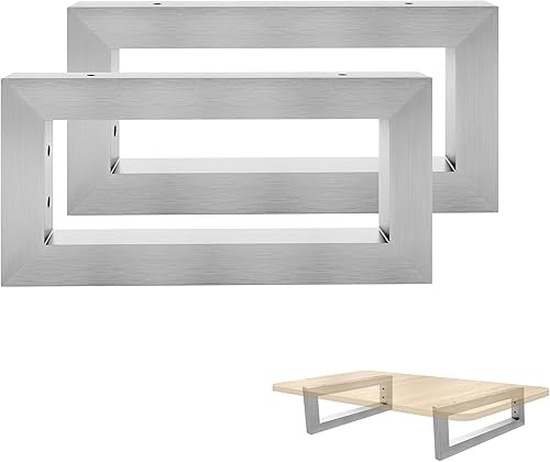 Aufun set di 2 staffe a muro per lavabo 300x150 mm (LxH), staffa per lavabo, supporto per mensola in metallo, supporto per mensola, staffa pesante per lavabo e mensola a muro, argento - Honorern