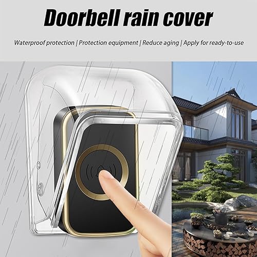 Copri Campanello Protettivo Ring | Scatola Trasparente Antipioggia Senza Fili e Resistente agli Schizzi,Impermeabile con Protezione per Pulsante per Controllo Accessi e Sicurezza - Honorern