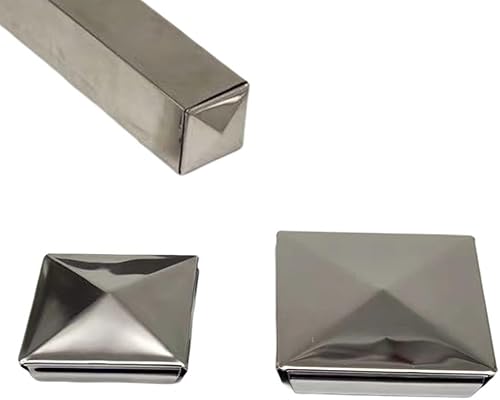 Copertura per colonna piramidale, copertura per colonna piramidale in acciaio inossidabile, tappo per recinzione, copertura perfetta per pali, 80 mm/100 mm OD (80 x 80 mm) - Honorern