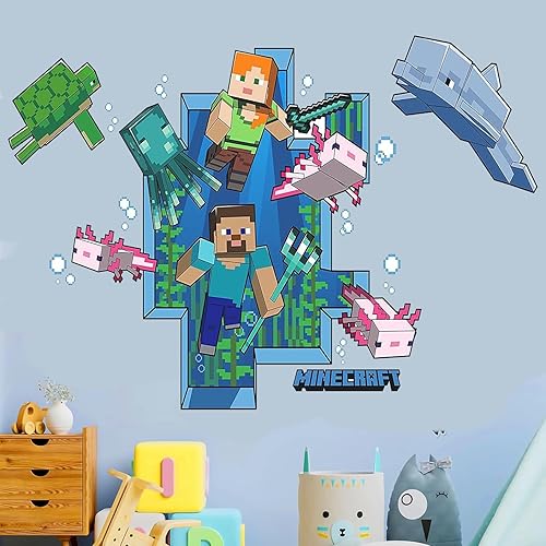 Adesivi murali, adesivi animati, adesivi murali in vinile, decorazione in vetro per finestre da parete, decorazione adesiva del mio mondo 30 * 79 cm (blu) - Honorern