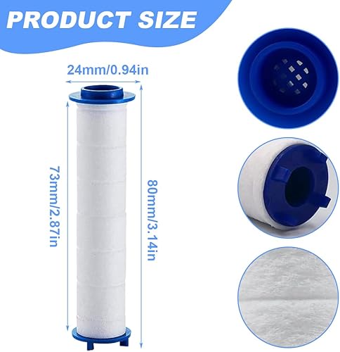 4 Pezzi Filtro doccia anticalcare Filtro anticalcare doccia Filtro Doccia in Cotone PP Filtro Doccia a Risparmio Energetico per la Rimozione Della Cartuccia dei Sedimenti（8 x 2.5cm） - Honorern