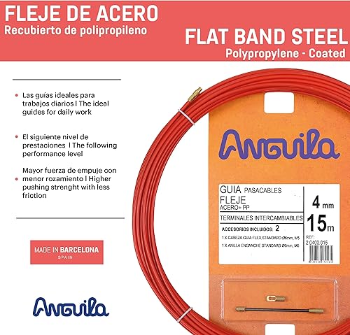 Anguilla – Passacavo acciaio nylon 4 mm 30 m rosso - Honorern
