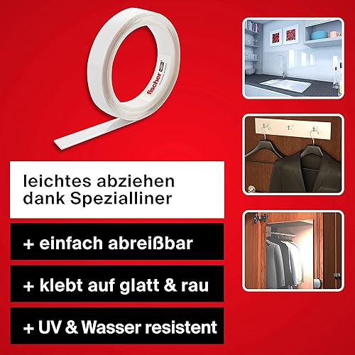 Fischer Nastro Universale Strong, Nastro Adesivo Telato Americano Forte, Multiuso Resistente alle Intemperie per Riparazioni, Fissaggio, Sigillatura, 25 m x 48 mm, Nero, 560903 - Honorern