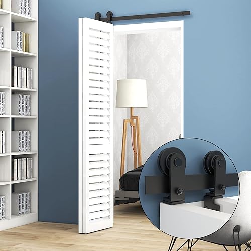 TSMST Set completo, 92 cm, sistema di porte scorrevoli, salvaspazio, per 2 porte, liscio e silenzioso, a T (senza porta) - Honorern