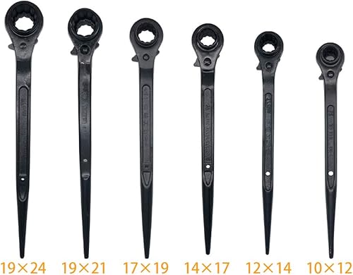 SEIWEI 19 x 21 mm cricchetto Podger ponteggio chiave nera cromata ponteggi Erect Spud chiave chiave inglese strumento industriale per la manutenzione meccanica elaborazione - Honorern