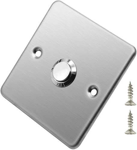 Pannello per campanello con interruttore, con pulsante, in acciaio , 220-250 V, per case, uffici, hotel (argento) - Honorern