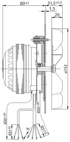 Estrattore fumi per stufe pellet originale Palazzetti Royal codice 895700600 - aspiratore fumi EBM R2E150-AN91-13 - Honorern