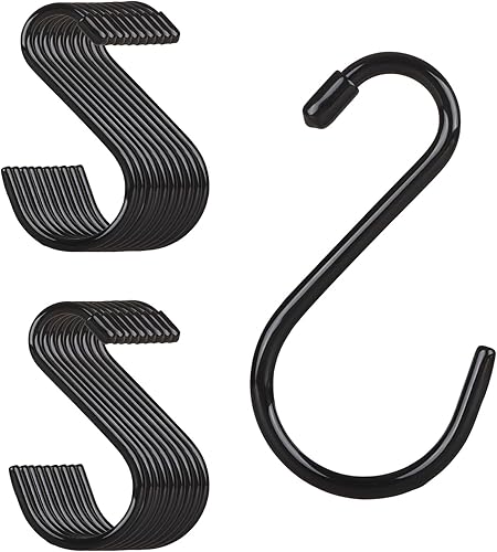 20 Pezzi Ganci a s In Acciaio Inox 15cm / 6inch, Ganci s Nero Da Appendere, Grande Capacità Di Carico Ganci Cucina 30kg, Ganci Cucina Mestoli, Gancio Per Carichi Pesanti Per Appendere Cestini, Pentole - Honorern