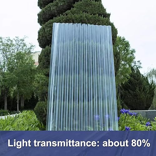 Fogli Pretagliati di Vetroresina Ondulata,Copertura Tettoia,Lastra Resistente ai Raggi UV de Serre,Pannelli da Tetto Trasparente,Antipioggia Pensilina Tettoia,con Viti (0.9x0.6m/35x24in,1 Pcs) - Honorern