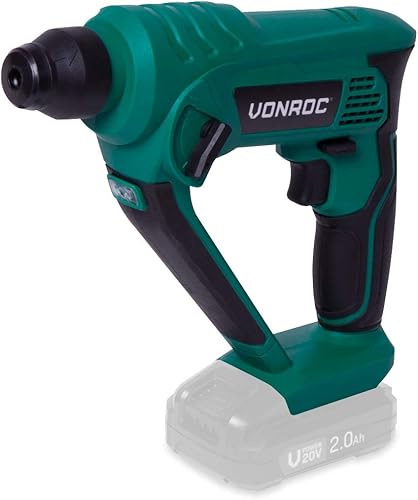 VONROC Martello perforatore VPOWER 20V 1.3 Joule - SDS plus. Incl. accessori e borsa degli attrezzi. Batteria e caricabatteria non inclusi - Honorern