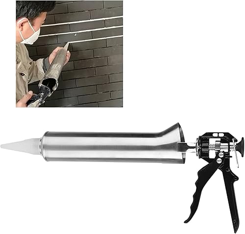 Pistola per Malta,Pistola per Calafataggio,Pistola per Fughe per Malta,Pistola per Malta Cementizia in Acciaio Inox 41 cm,Riempimento Completo da Diverse Angolazioni,per Fughe,Piastrelle in Ceramica - Honorern