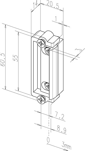 Gedotec Fallen-Austauschstück per E-öffner Apri Porta Effeff D'Ingresso - 1410 | Aufschraubstück senza Meccanismo di Sblocco Zum Retrofiting | Made in Germany | 1 Pezzo - Tür-öffner Serratura Portiere - Honorern