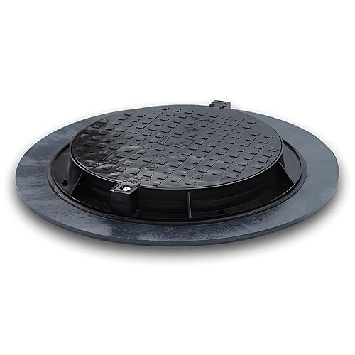 Coperchio universale per cisterna, 1000 mm, in plastica, colore: nero - Honorern