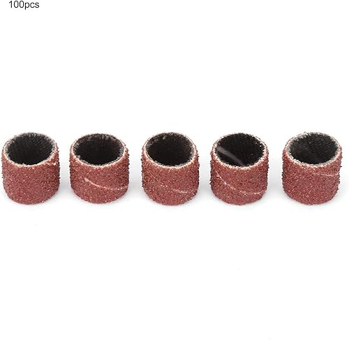 Anelli di Carta Vetrata, 100 Pezzi di Carta Abrasiva a Grana 80, 12 Mm di Carta Vetrata per Anelli di Carta Abrasiva + 2 Aste, Tela Smerigliata, Manicotti Abrasivi - Honorern