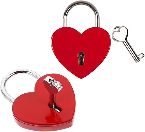 Serratura a Cuore Lucchetto,2 pezzi lucchetto dell'amore Lucchetto a forma di cuore con chiave Mini Lucchetto in Metallo per San Valentino,matrimonio,anniver - Honorern