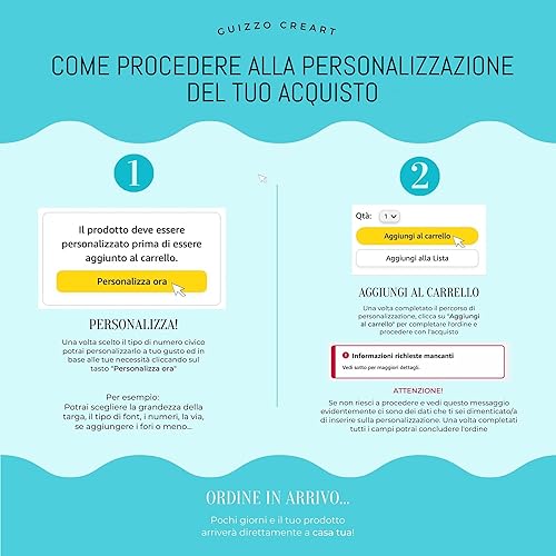 Targa Personalizzata con Nomi/Via in Ceramica, Targhetta Personalizzata Modificabile con Numero Civico Esterno, Targhetta Porta Ingresso Personalizzata Made in Italy 15x7H cm - Honorern