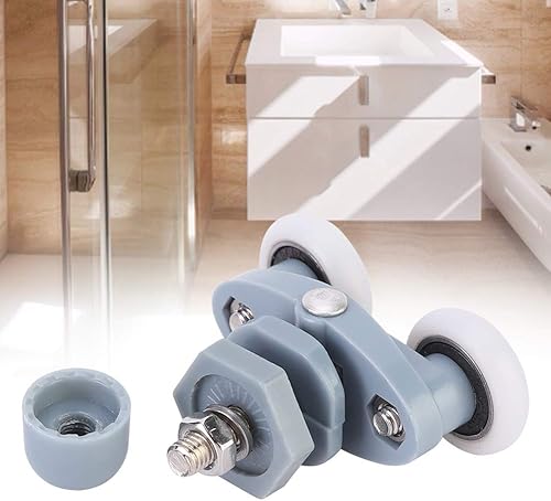 Porta Scorrevole a Rulli, 8 Pezzi Rullo Scorrevole in Plastica Resistente Doccia Aurlane Porta in Vetro per Bagno Rulli per Pavimenti Cuscinetto Ruota (20 mm) - Honorern