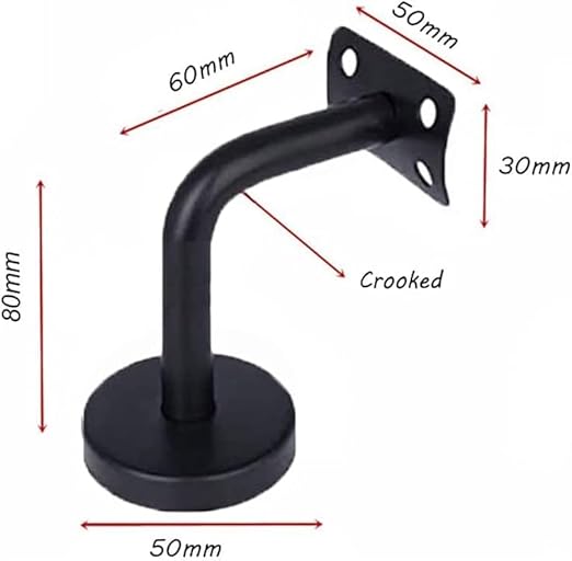 Staffa di supporto per corrimano in 2 pezzi, attacco per corrimano, staffa in acciaio resistente per corrimano per ringhiere per scale, per staffa a parete per ringhiera per scale in legno con rosetta - Honorern