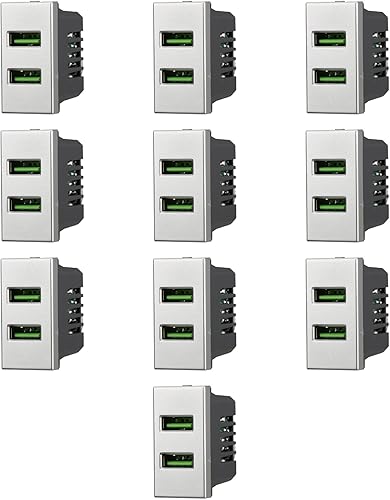 Presa 10A 16A bipasso bivalente, Moduli Grigi, grigio, Compatibile Con BTicino Axolute, antenna, ethernet, TV, antenna, USB, schuko, Per Placche originali e compatibili - Honorern