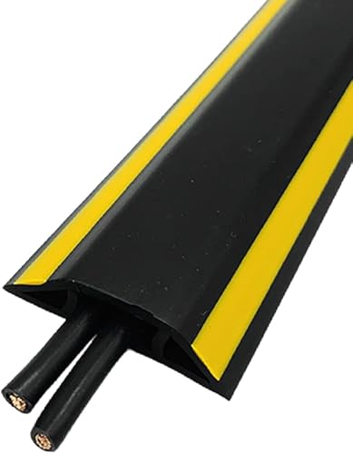 Protezione per cavi da pavimento, 2 m, resistente, in PVC, flessibile, tagliabile, per ufficio, casa, officina, magazzino, garage, protegge i cavi e previene i rischi di viaggio - Honorern