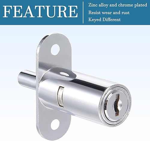 QUARKZMAN Cilindro Armadietto Serratura x 2 Pezzi 3/4' Cilindro Diametro Spingi Pistoncino Cassetto Porta Serratura Chiave Uguale con 4 Chiavi Cilindro Lunghezza 40mm - Honorern