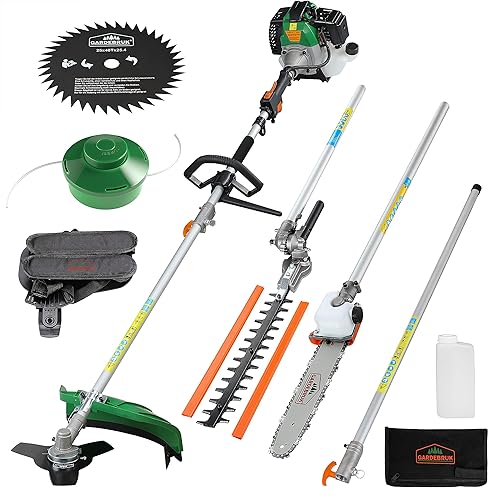 Decespugliatore a Scoppio Multifunzione 5in1 Tagliasepi 52cc Motosega Potatore Giardino Taglierba Telescopico - Honorern