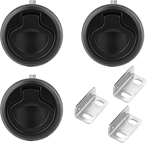 3 Pezzi Serratura per Mobili, Serratura per Cassetti Piccoli, Serratura per Porta a Incasso Rotonda, Lucchetti Pull Lock per Mobili, Flush Pull Hatch per Mobili/Armadi/Roulotte/Cassetti - Honorern