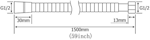 Bathroom - Tubo flessibile per doccia in acciaio INOX, 150 cm, ottone anticato - Honorern