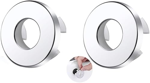 2 pz Anello di trabocco per lavello, anello cavo, foro con coperchio rotondo, per scarico del lavabo per bagno o cucina, abbellimento con piano di lavoro - Honorern
