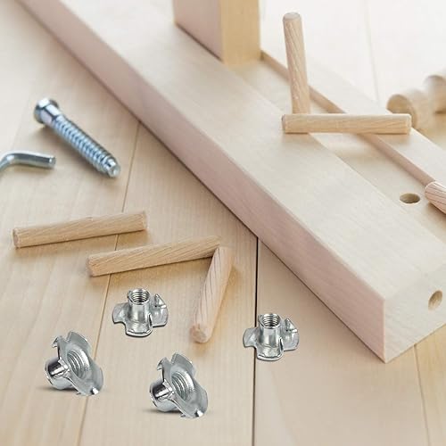 Dadi a T M8 Mobili Zincato 4 poli Dado Scanalatura M6 M3 M5 Placcato Dado a T Inserti Blindati Filettati Assortimento Ragno Metallo Ferro Fissaggio Rinforzo Tavolo Sedia Fai Da Te - Honorern