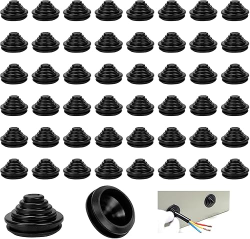 50 Pezzi Gommini, 20mm Gommino Passacavo Elettrico, Guarnizioni per Cavi Elettrici, Occhielli in Gomma, Tappi Passacavi Gomma, Passacavo Gomma per la Protezione di Cavi, Spine e Tubi - Honorern