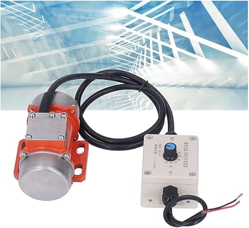 Vibratore per calcestruzzo da 30 W, motore elettrico vibrante da 4000 /min, con regolatore di velocità e forza eccitante regolabile, CC 12 V - Honorern