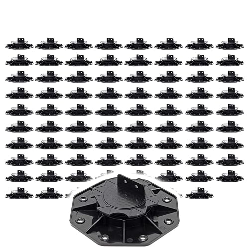 Set 80 Supporti per Pavimenti galleggianti, Altezza Regolabile 18-25mm Max 2700 kg, Piedini per Decking - Honorern
