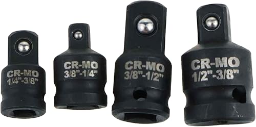 Set di 4 adattatori per bussola, set di adattatori, avvitatore a percussione per cricchetto da 1/4 su 3/8, 3/8 su 1/4, 3/8 su 1/2, 1/2 su 3/8 per chiavi a bussola - Honorern