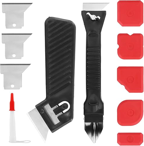 Set di strumenti per la rimozione del silicone da 11 pezzi - raschietto per giunti e levigatore per giunti - per rimuovere e rinnovare i giunti in silicone - Honorern