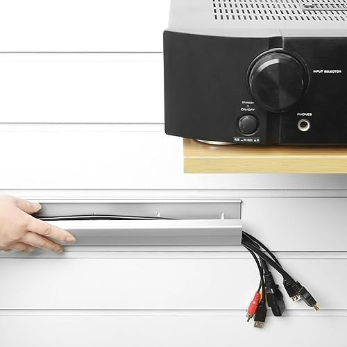 my wall HZ2-1,1WL Canalina per cavi con chiusura a scatto brevettata, organizer per cavi per una casa o in ufficio, alluminio, larghezza 60 mm, accesso rapido ai cavi - Honorern