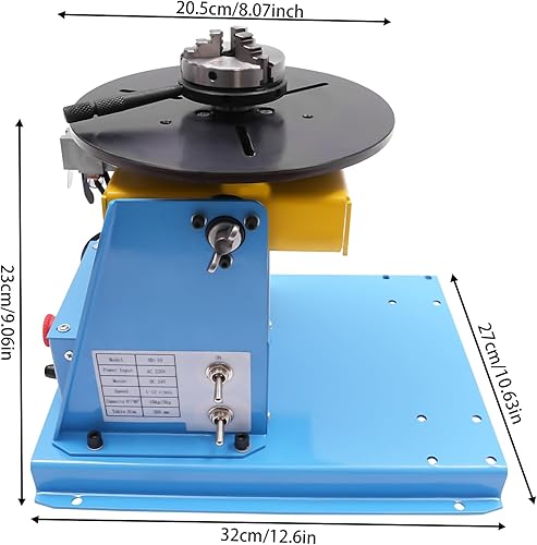 Tavolo girevole per saldatura da 20 W, posizionatore per saldatura da 1 a 12 giri/min, tavolo girevole da 10 kg, angolo di inclinazione da 0 a 90°, per taglio, levigatura, montaggio - Honorern