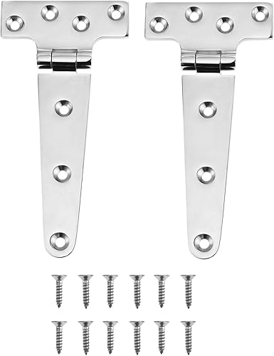 Yetaha 2 cerniere a T ispessite, a forma di T, in acciaio inox 316 con viti M5 per yacht da pesca, barca a vela, 151 x 75 x 4,5 mm - Honorern