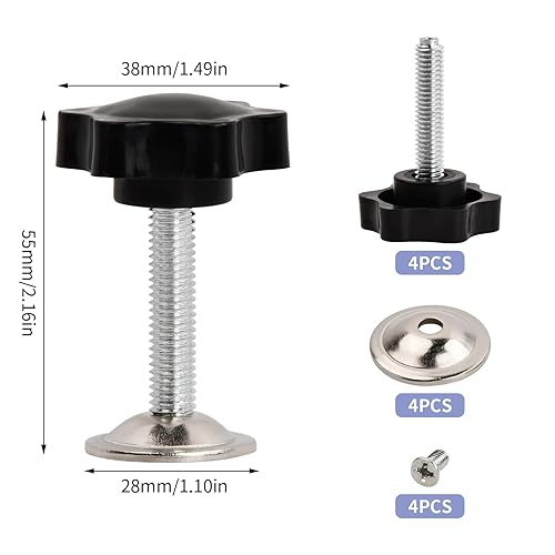 4 Pezzi Vite Bloccaggio Maniglia Manopola M8 x 35 mm Vite a Testa Zigrinata Filettatura Maschio Zigrinato Macchina Vite per Macchine Utensili Dispositivi Meccanici - Honorern