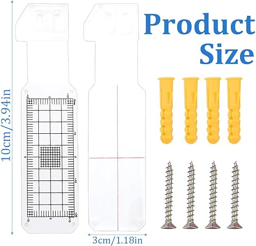 Fessurimetri per Crepe, 1 pezzi Fessurimetro da Parete Manuale, Fessurimetro da Parete per superfici piane, Per La Misurazione E La Registrazione Delle Lesioni, con 4 set di viti, multicolore - Honorern