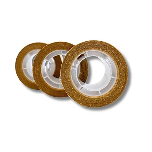 ACIT Nastro Biadesivo per parrucche, 3 rotoli, telato con alto spessore 8469, rotolino in tela per impianti tricologici, alta adesività e resistenza (19 mm) - Honorern