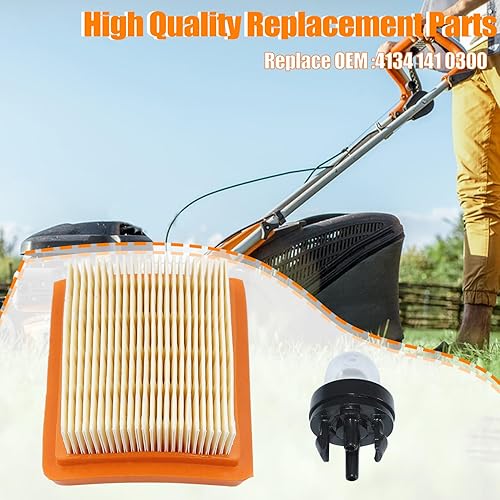 Filtro Aria per Stihl FS120 FS200 FS250 FS300 FS350 FS400 FS450 Sostituire 4134 141 0300 con BPMR7A Candela di accensione 188-512-1 Pere di adescamento 530047721 Filtro Benzina - Honorern