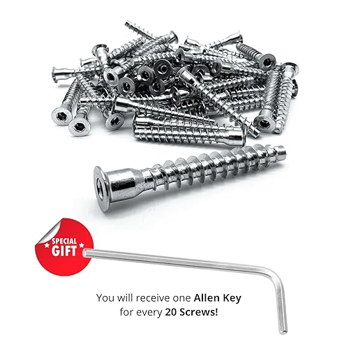 Evotrade Vite con Filettatura Diretta Per Legno Diametro a Scelta 8/7/5mm + Omaggio La Chiave a Brugola (20pz, Diametro 8x60mm) - Honorern