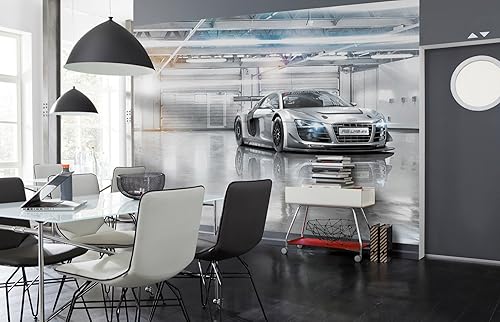 Komar 8-957 368 x 254 cm, 'Le Mans Audi R8 auto sportive', carta da parati, colore: grigio (Confezione da 8) - Honorern